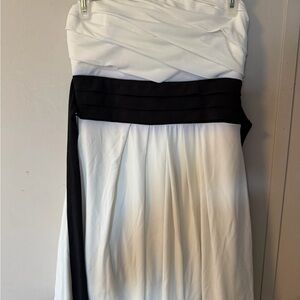 Speechless White Strapless Dress with Black Waist Sash